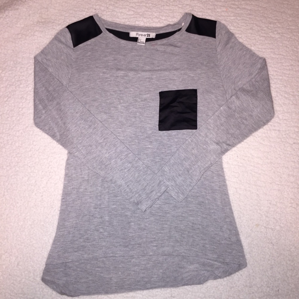 Forever 21 long sleeve with black satin accents